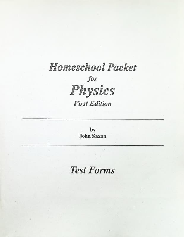 Saxon Physics Consumable Tests