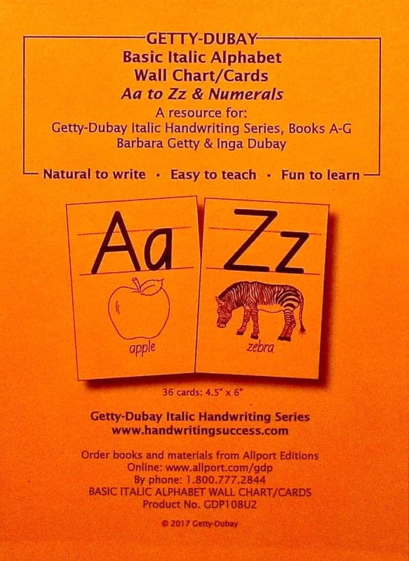 Getty-Dubay Basic Italic Alphabet Cards