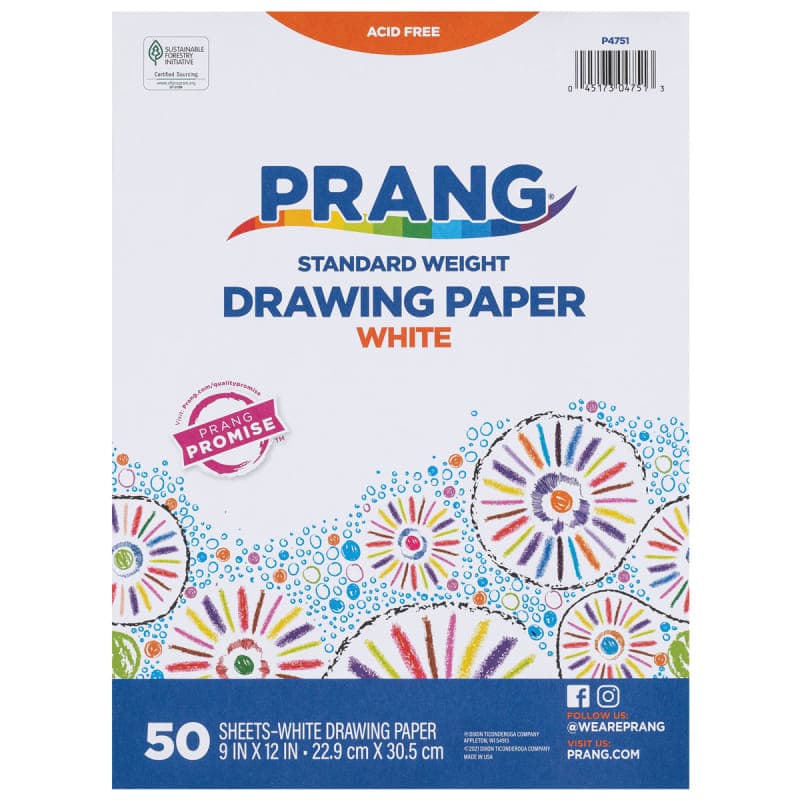 Prang Drawing Paper, White, Standard Weight
