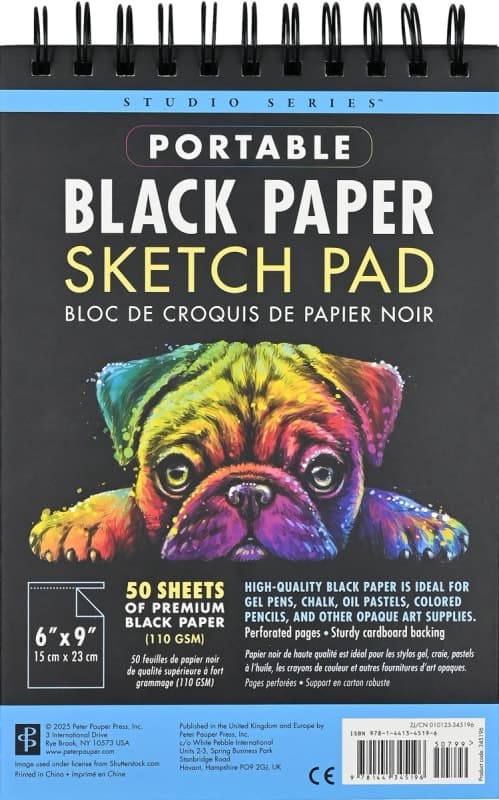Studio Series Portable Black Paper Sketch Pad