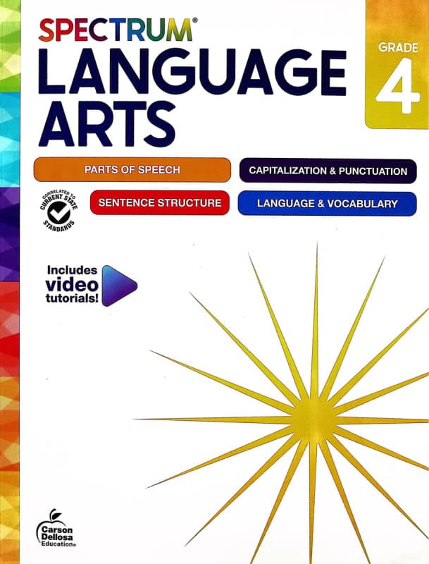 Spectrum Language Arts Workbook Grade 4 (2024