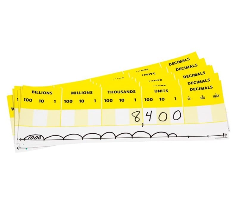 Desktop Write-on/Wipe-Off Place Value Card