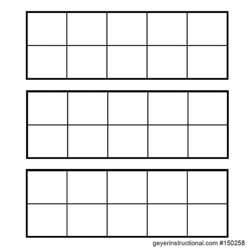 Graph Stickers - Ten Frame (50 Stickers)