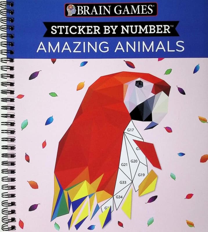 Sticker By Number: Amazing Animals (Brain Games)