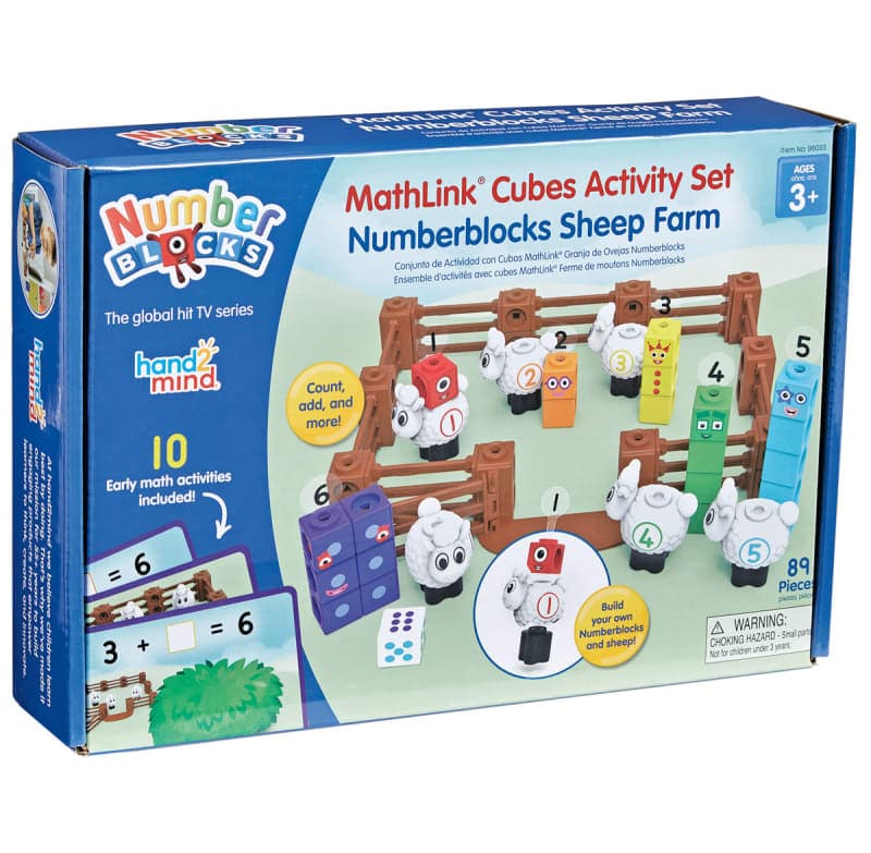 Numberblocks Sheep Farm MathLink Cubes Activity