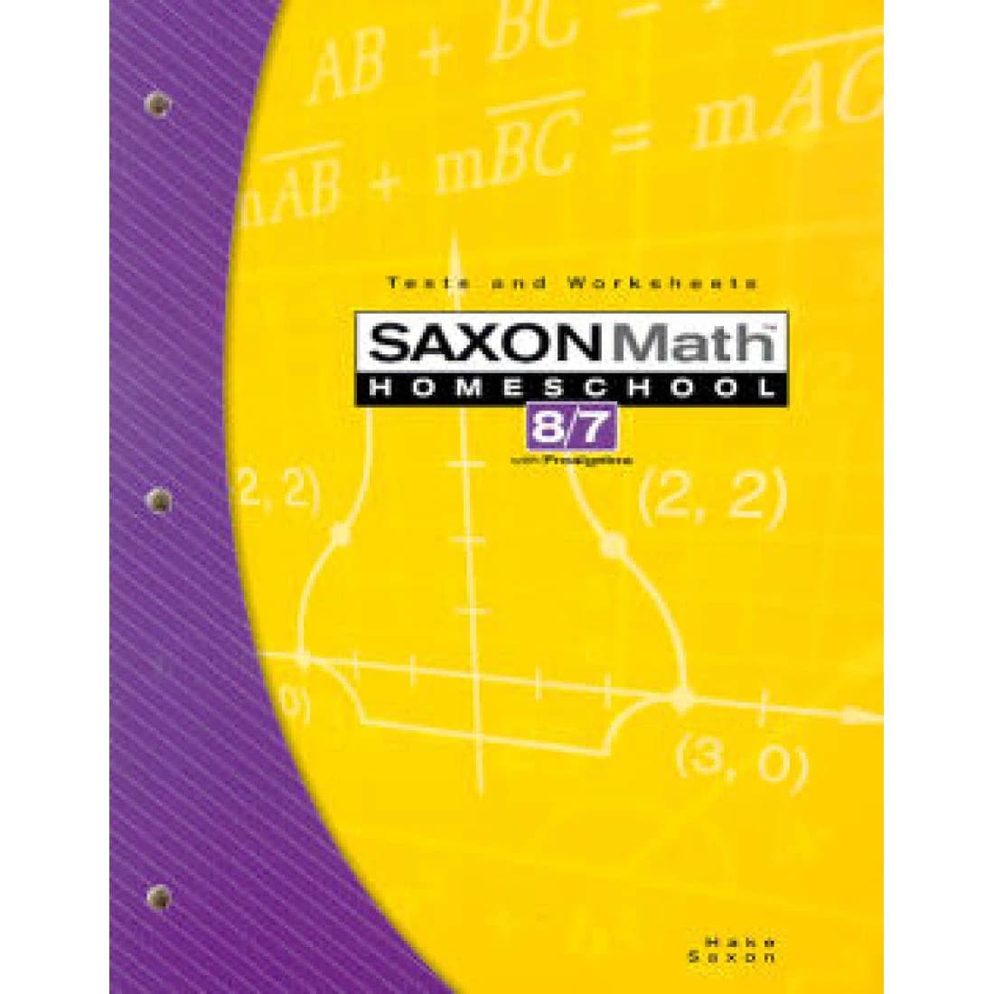 Saxon Math 8/7 Homeschool Tests and Worksheets