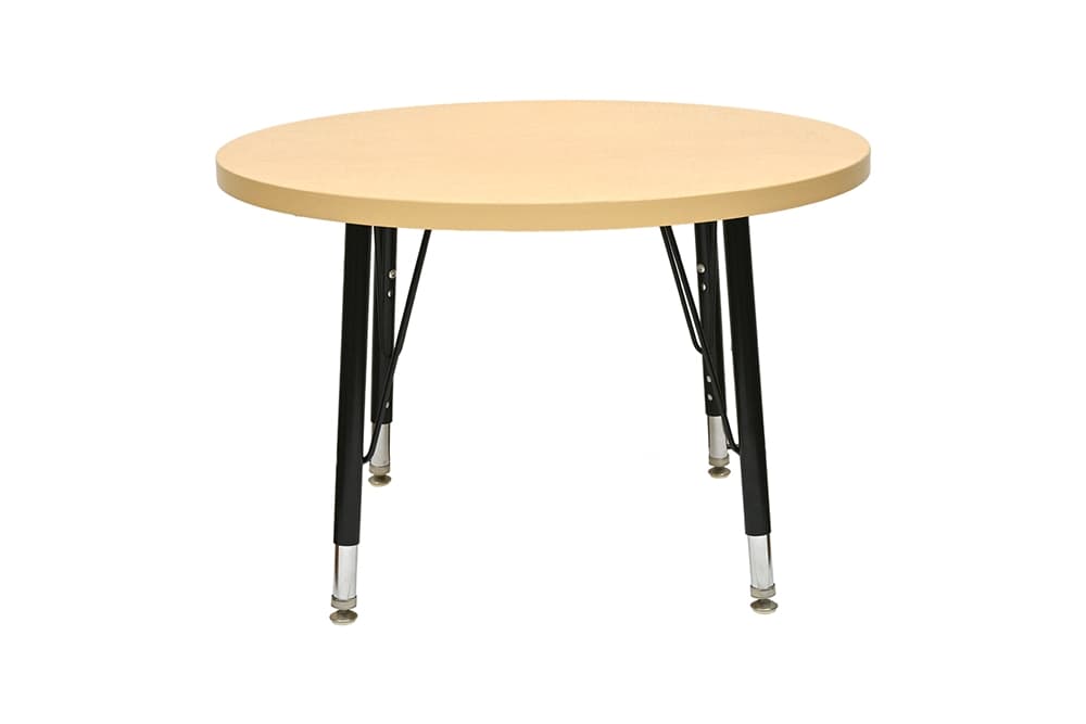 Round Thermofused Table – Maple/Black