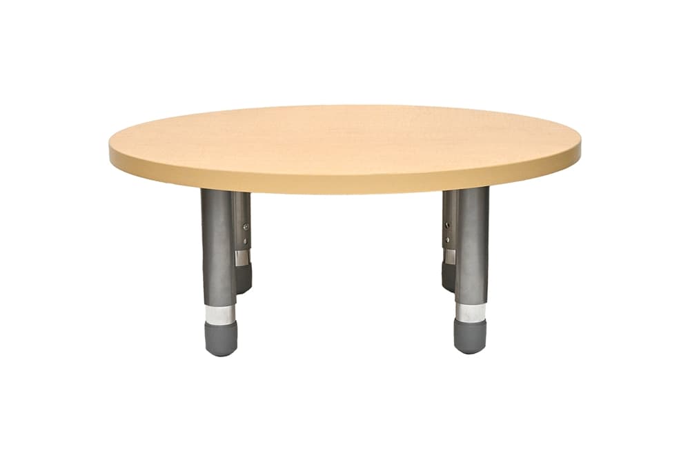 Round Thermofused Table – Maple/Silver
