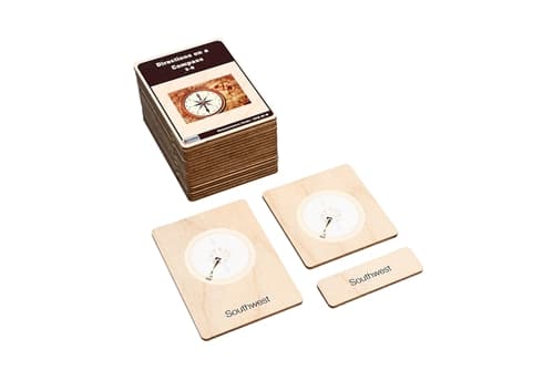 Compass Directions – 3-Part Wooden Cards