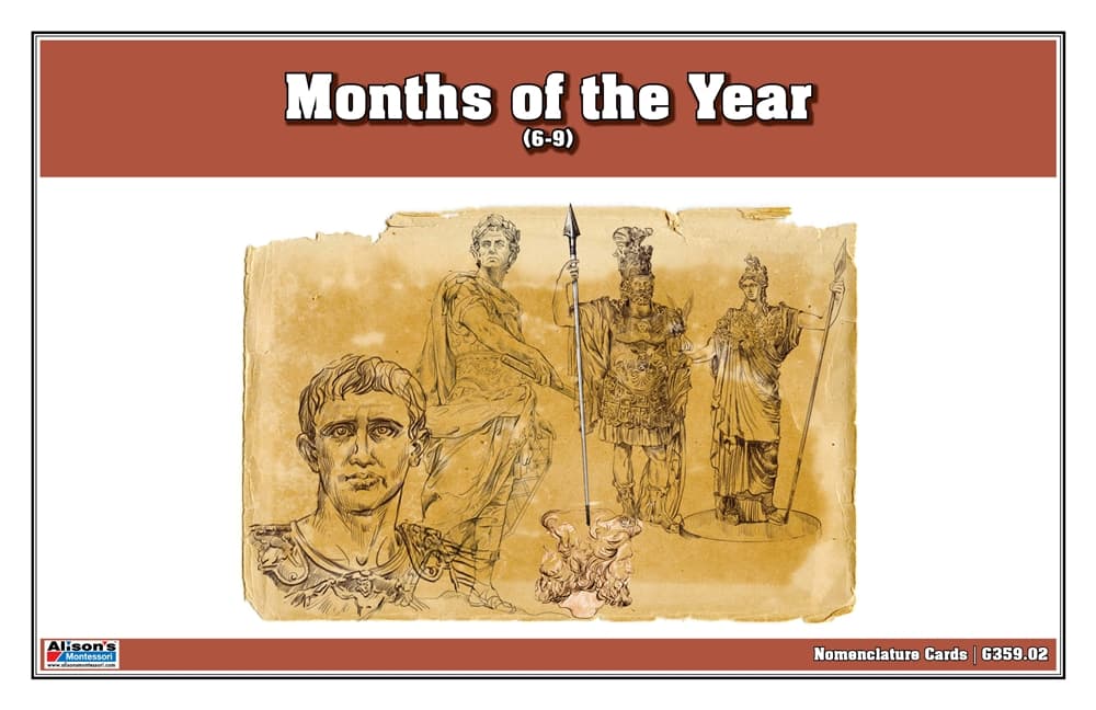 Months of the Year Nomenclature Cards (6-9) Print