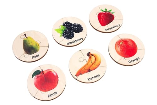 Six Fruit-Themed Three-Part Puzzles