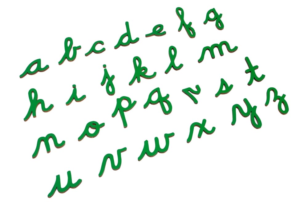 Small Movable Alphabet: Cursive - Green
