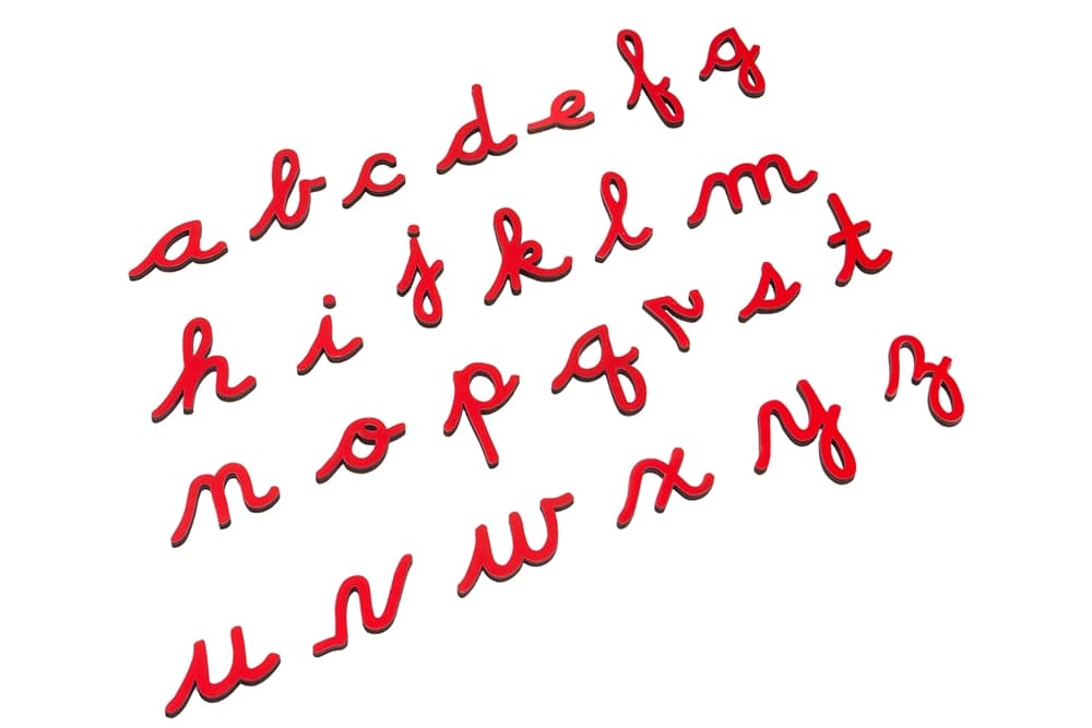 Small Movable Alphabet: Cursive - Red