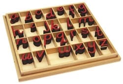 Small Movable Alphabets Red, D'Nealian