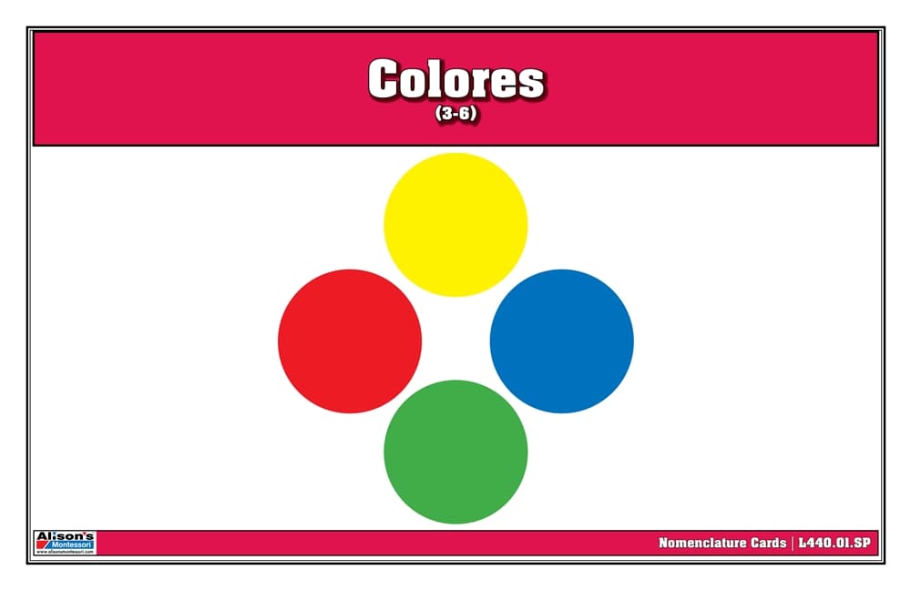 Tarjetas de Nomenclatura de Colores (3-6)