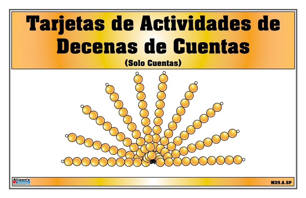 Tarjetas de Actividades de Decenas de Cuentas