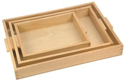 3 Piece Wooden Tray Set