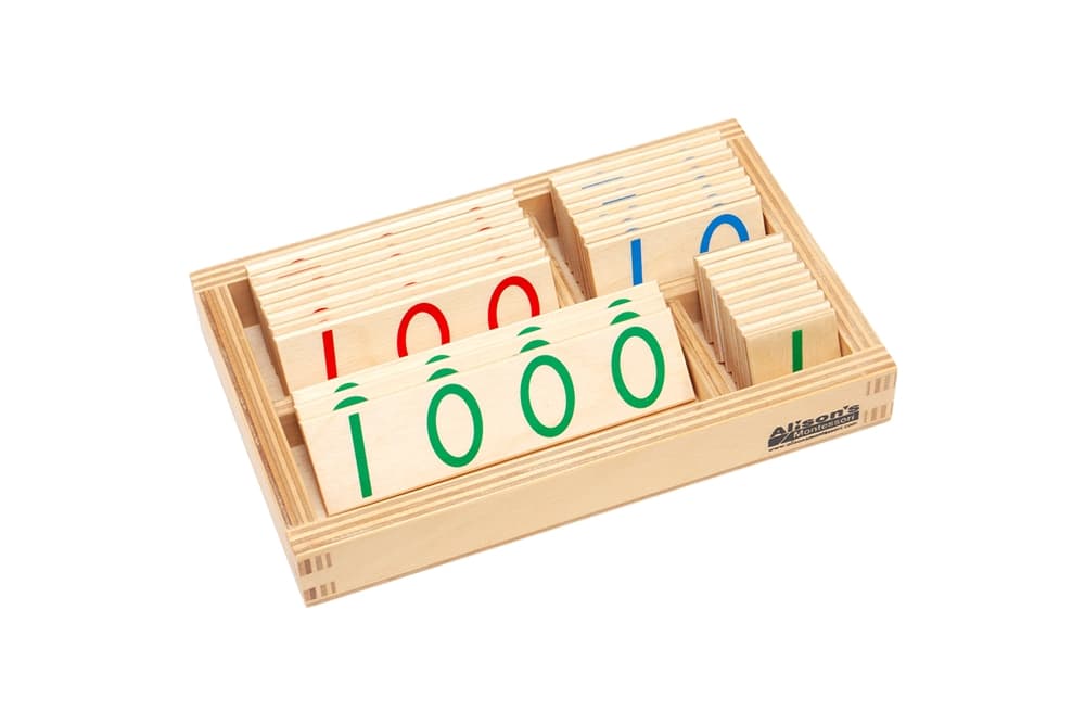 Small Wooden Number Cards (1-3000)