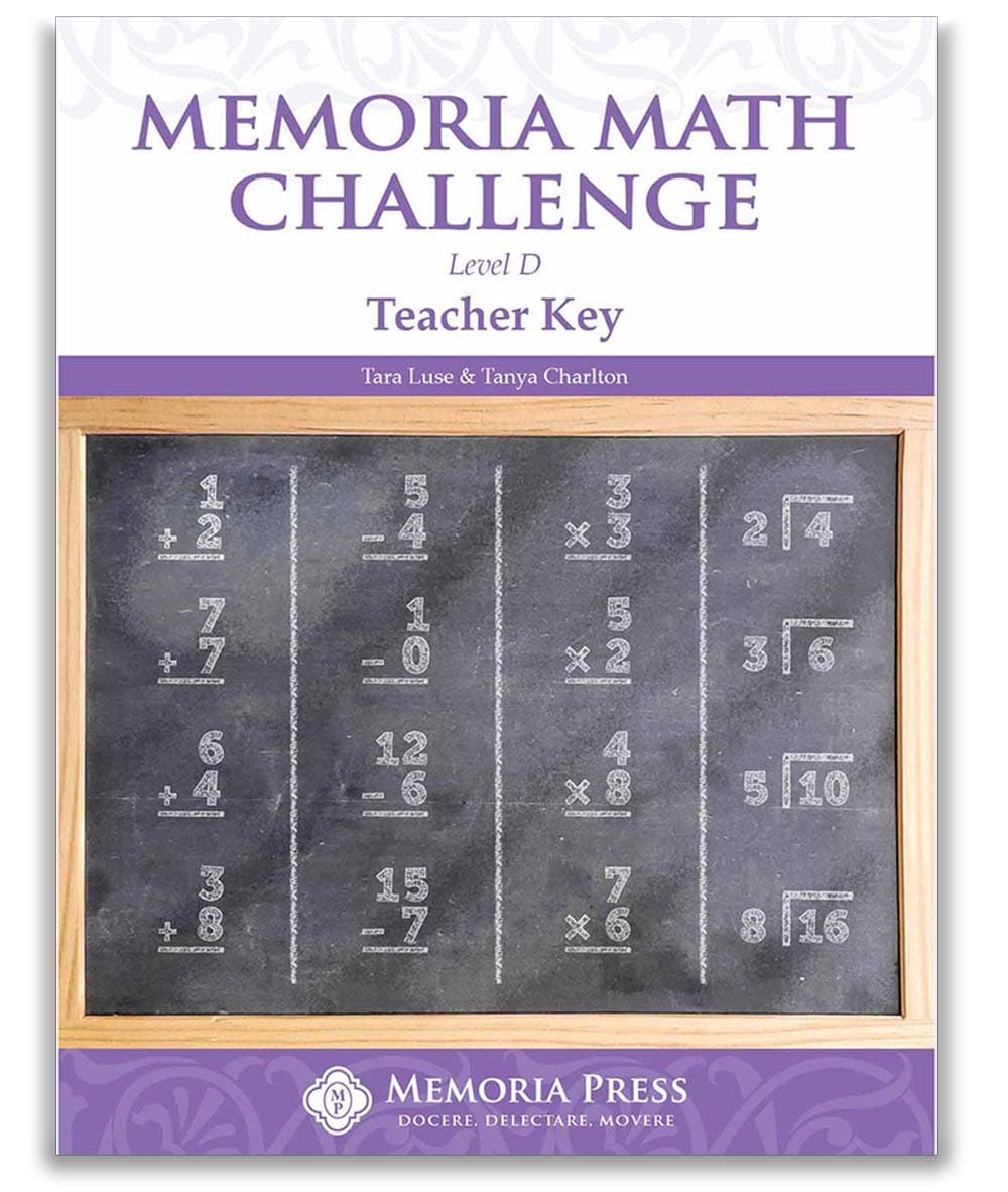 Memoria Math Challenge: Level D Teacher Key